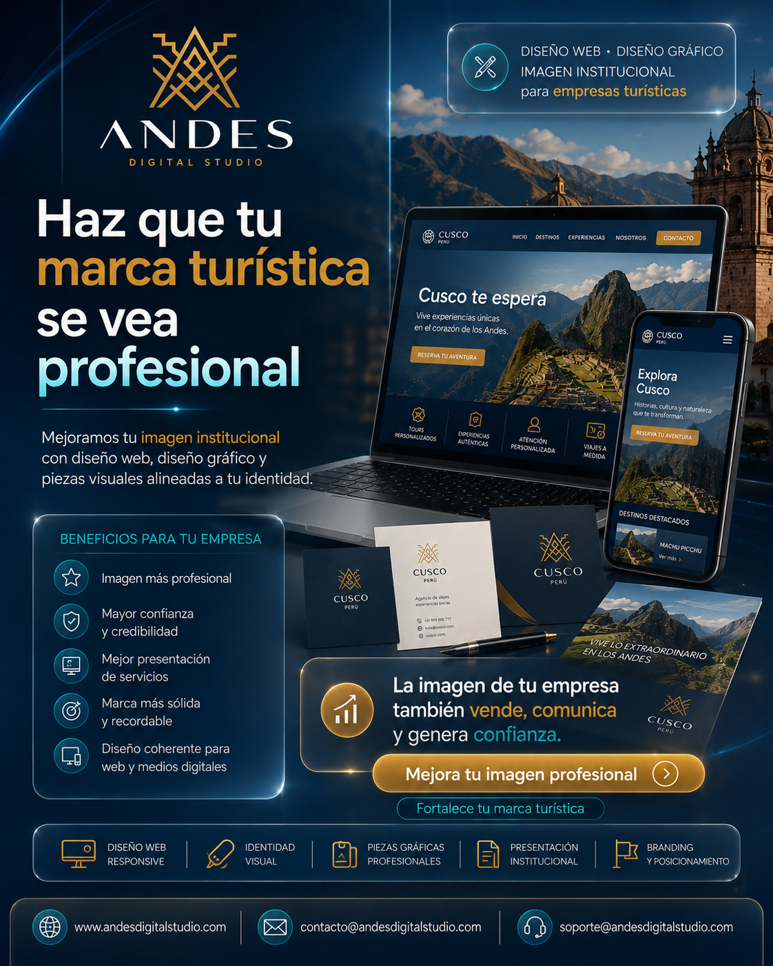 Flyer branding e imagen institucional